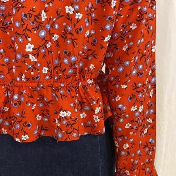 Boho Print Blouse Orange Size Large - Picture 6 of 6